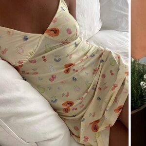 Djerf Avenue Floral Mini Dress in Cream